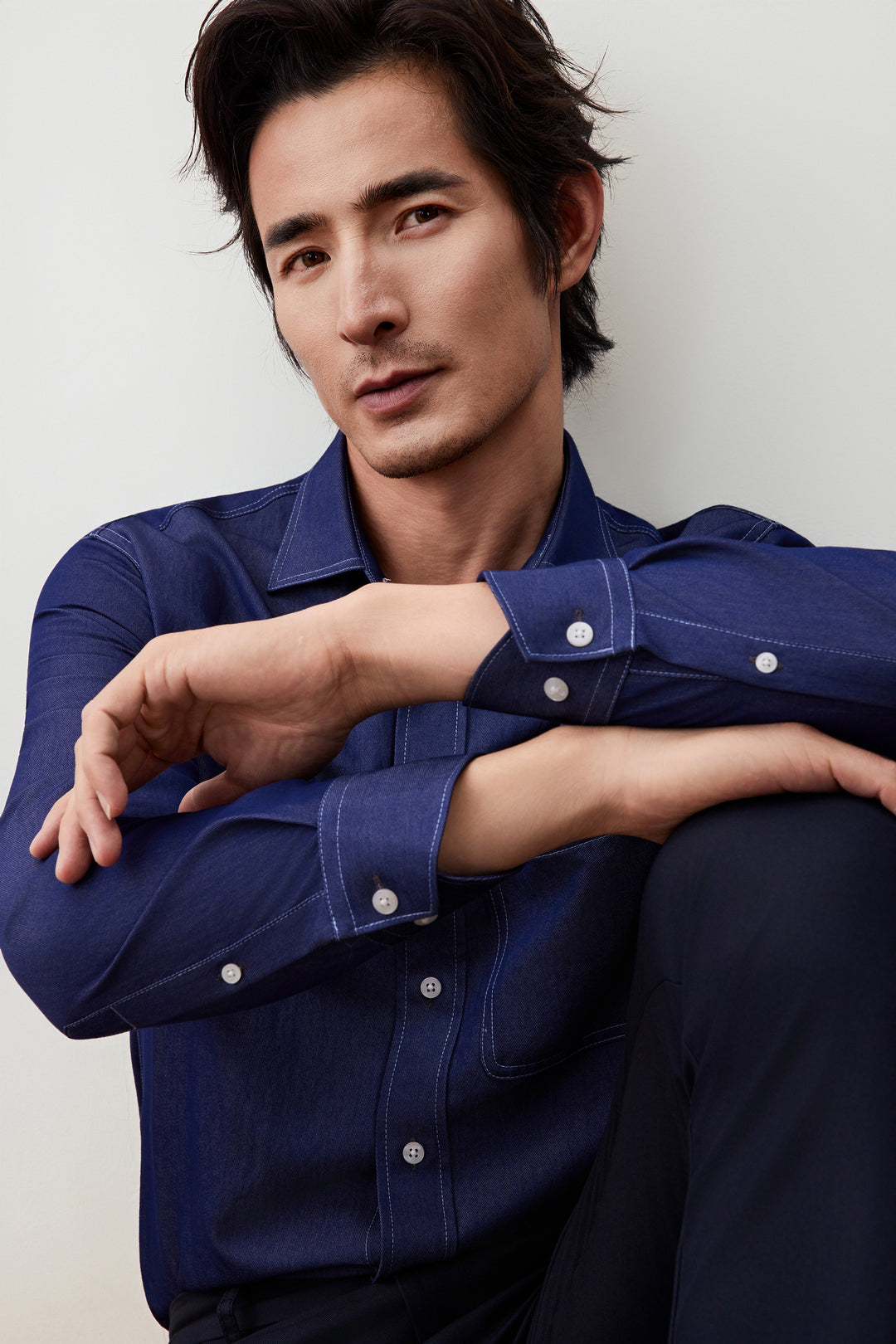 Imitated Denim 長袖休閒恤衫