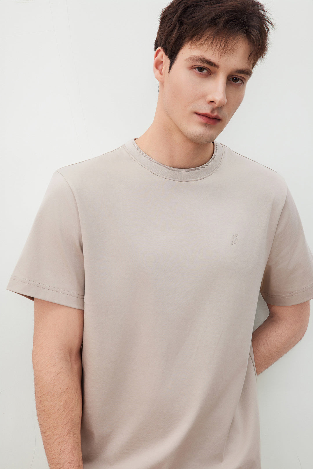 G2000 MAN-mercerized-cotton-short-sleeve-casual-t-shirt-56140331-Beige