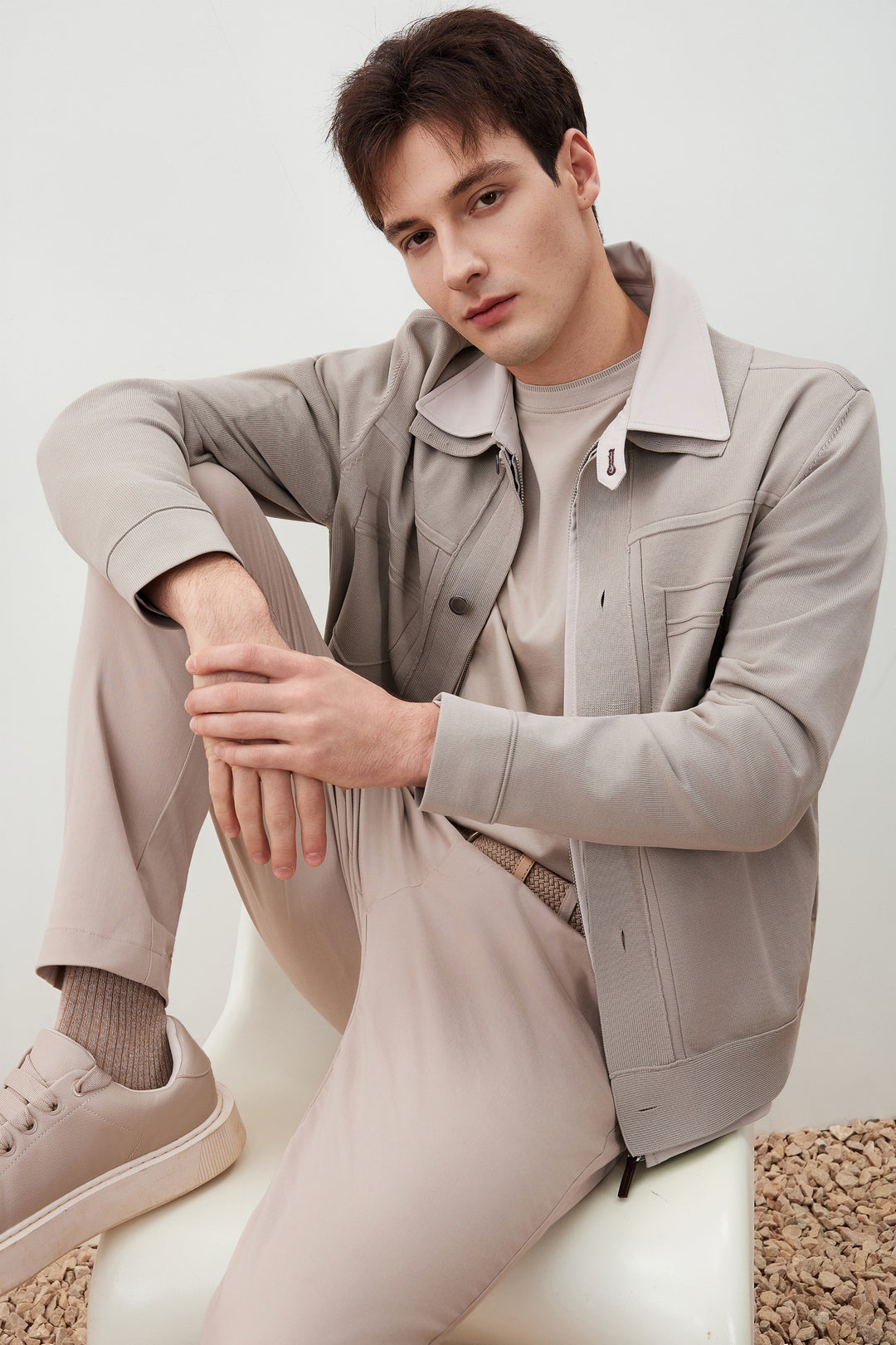 G2000 MAN-polyester-cardigan-56172042-Beige