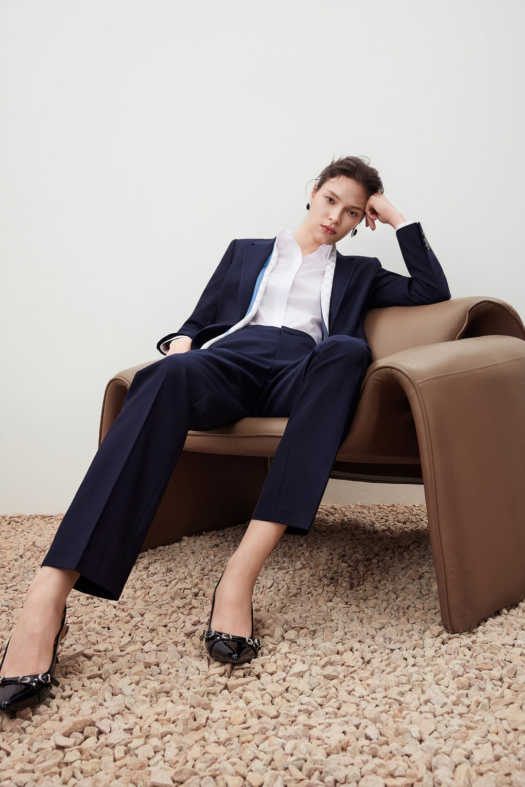 Wool Collection Anti-Static 標準領套裝西裝外套(配頸巾)