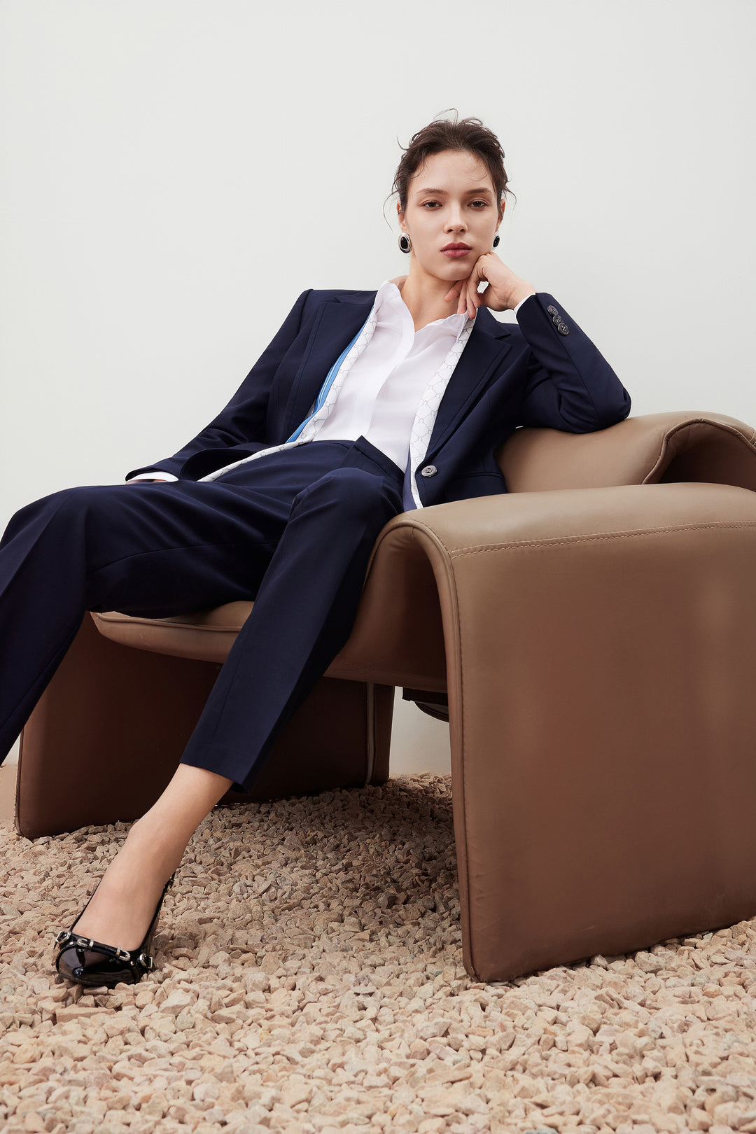 Wool Collection Anti-Static 標準領套裝西裝外套(配頸巾)