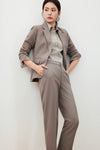 G2000 WOMAN-water-repellent-notch-lapel-suit-blazer-with-brooch-56211033-Brown