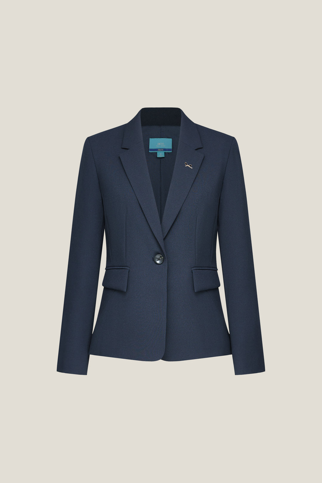 G2000 WOMAN-water-repellent-notch-lapel-suit-blazer-with-brooch-56211033-Blue