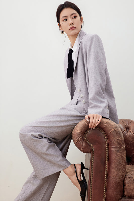 G2000 WOMAN-notch-lapel-long-sleeve-suit-blazer-56211100-Grey