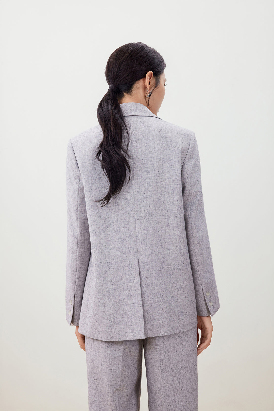 Textured 標準領套裝西裝外套