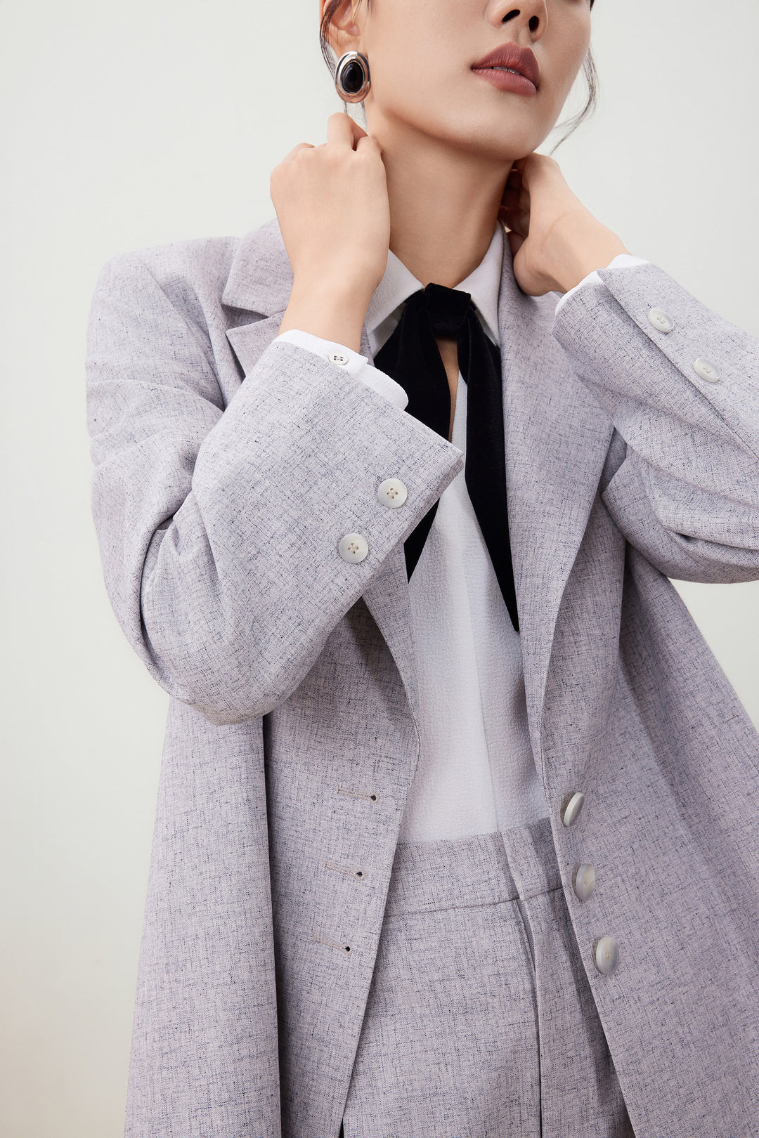 Textured 標準領套裝西裝外套