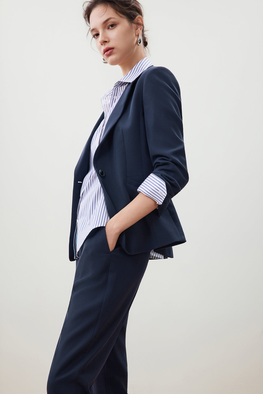 劍領長袖套裝西裝外套