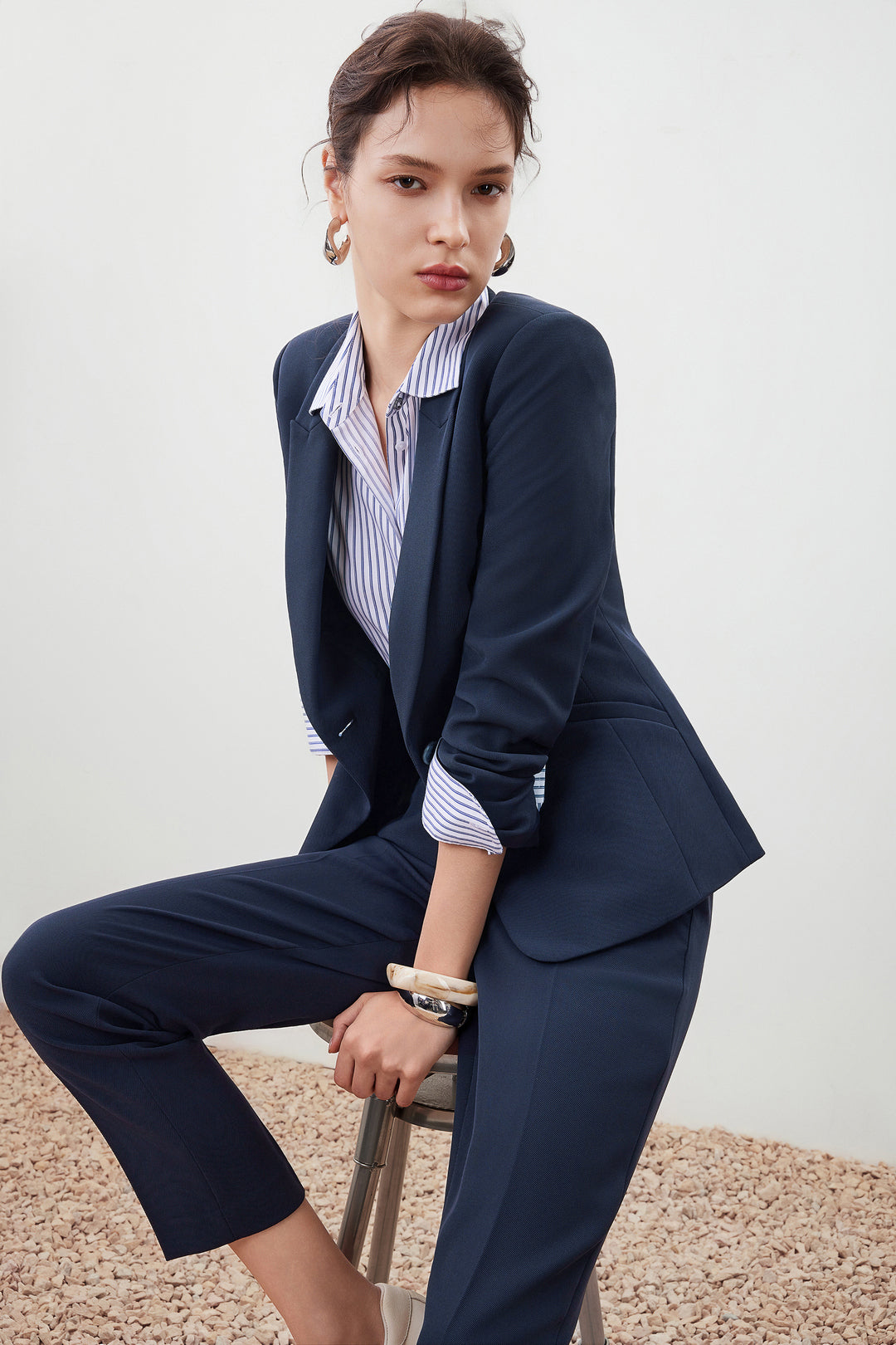 劍領長袖套裝西裝外套