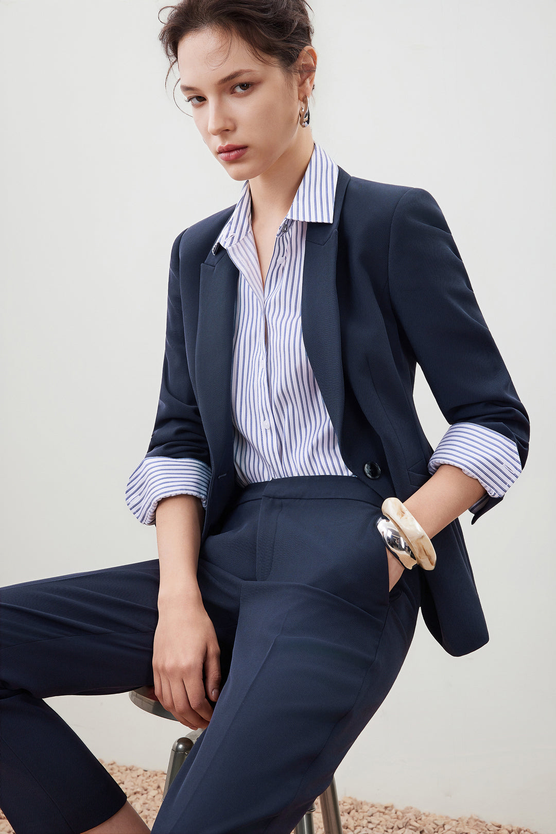 劍領長袖套裝西裝外套