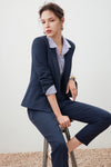 G2000 WOMAN-peak-lapel-long-sleeve-suit-blazer-56211223-Blue
