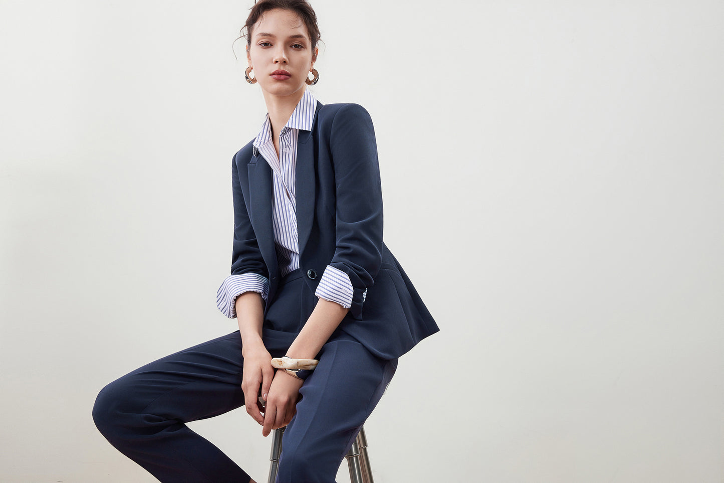 劍領長袖套裝西裝外套