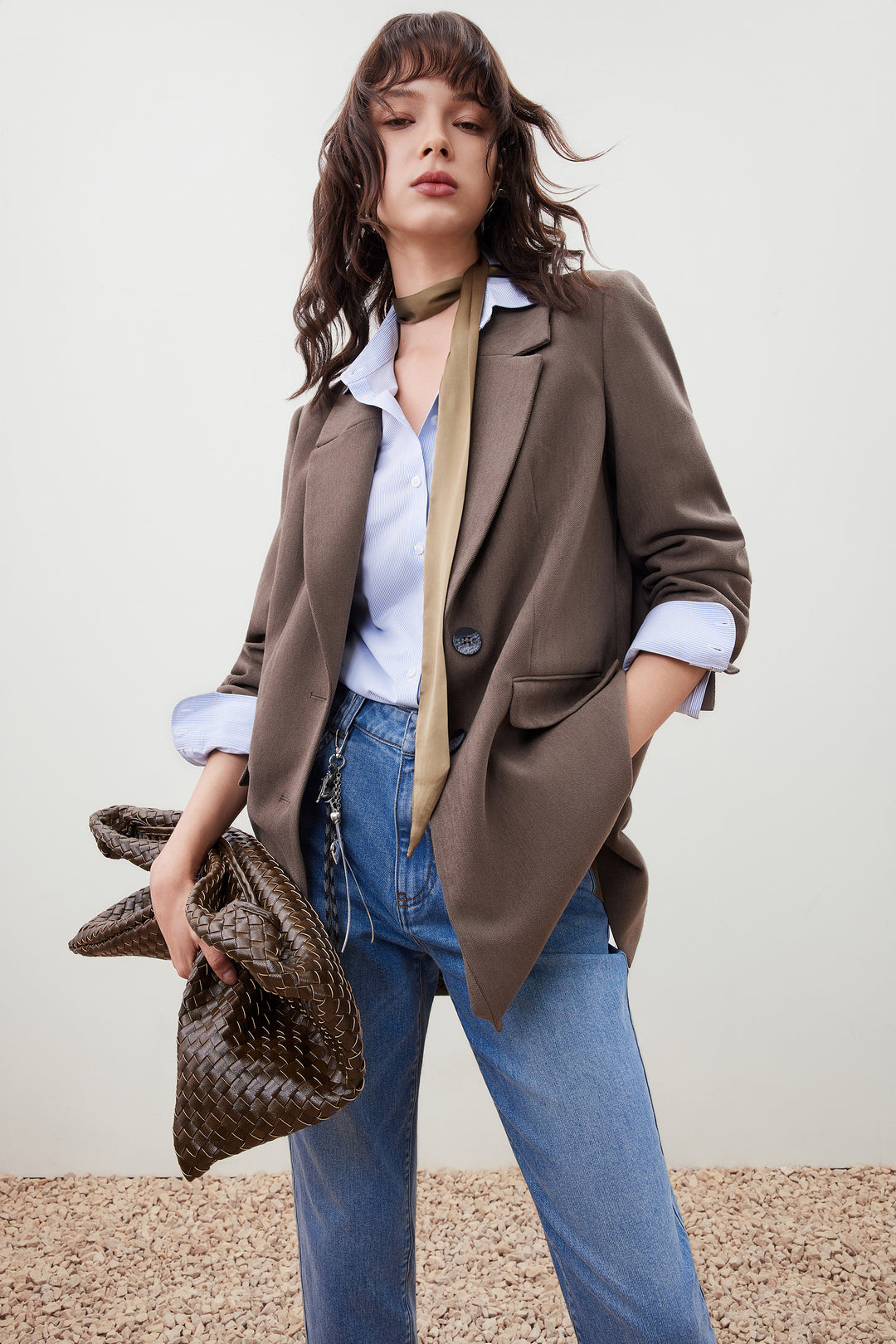 G2000 WOMAN-notch-lapel-long-sleeve-blazer-56211676-Brown