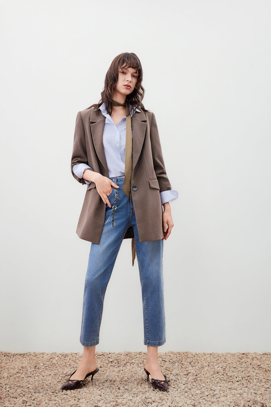 Brushed 標準領獨立西裝外套