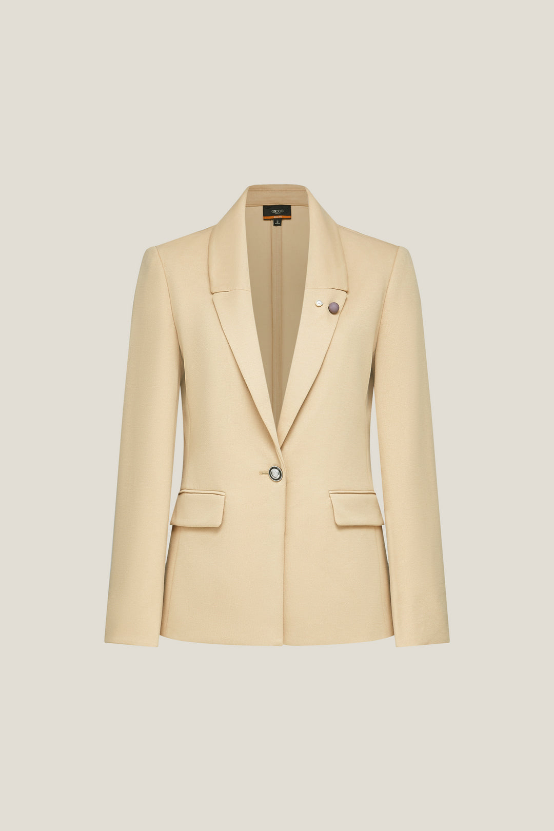 G2000 WOMAN-notch-lapel-long-sleeve-blazer-with-brooch-56211724- Beige