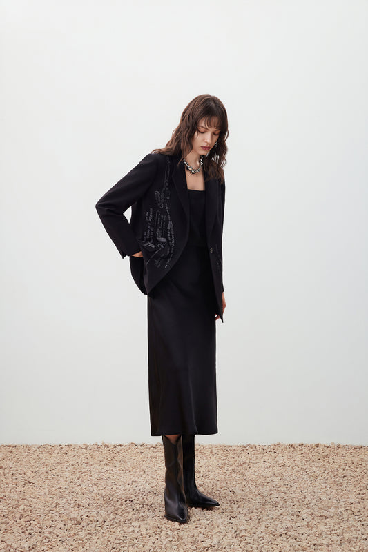 Notch Lapel Long Sleeve Blazer