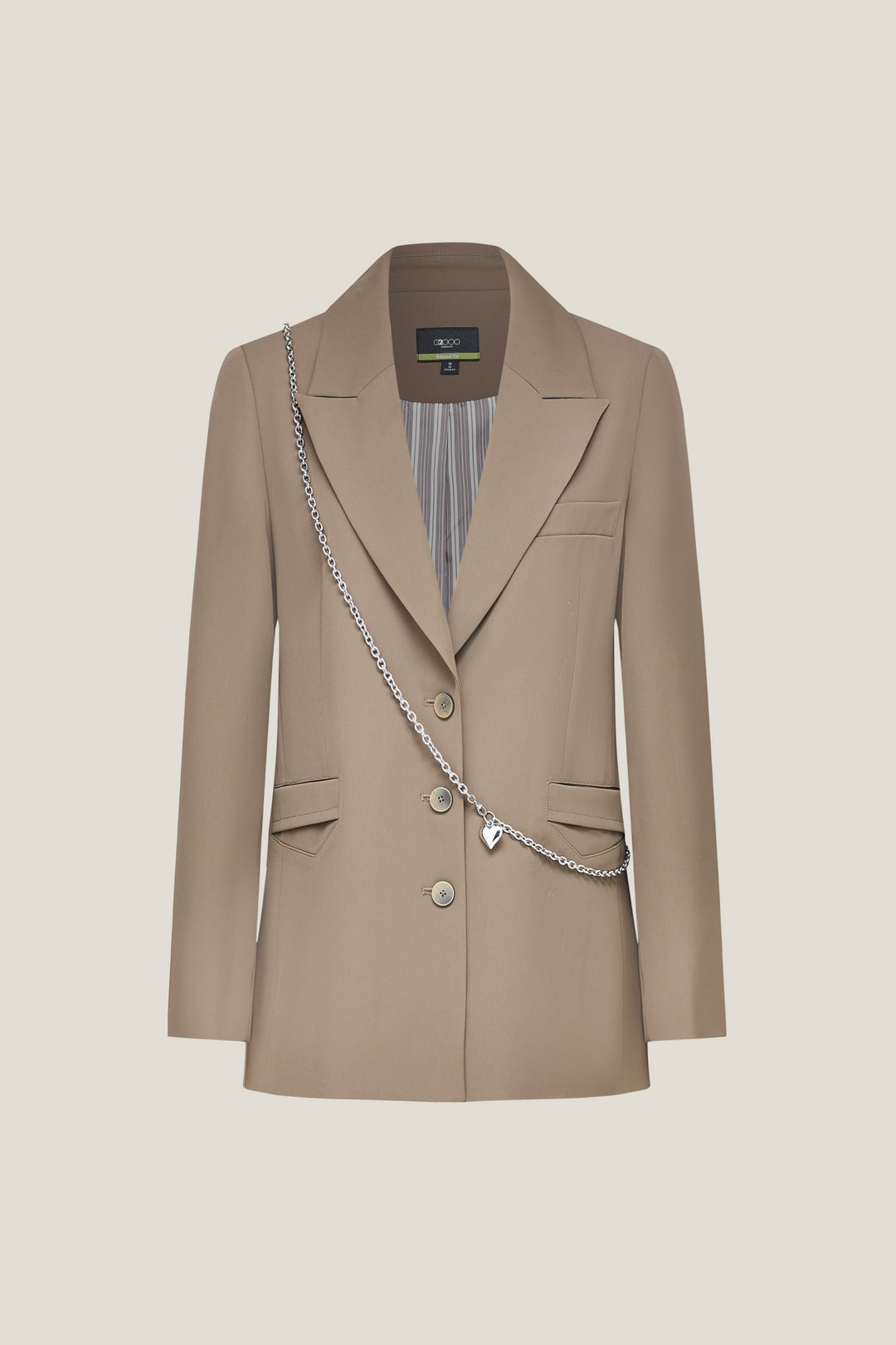 G2000 WOMAN-peak-lapel-long-sleeve-blazer-with-chain-belt-56211775-Brown