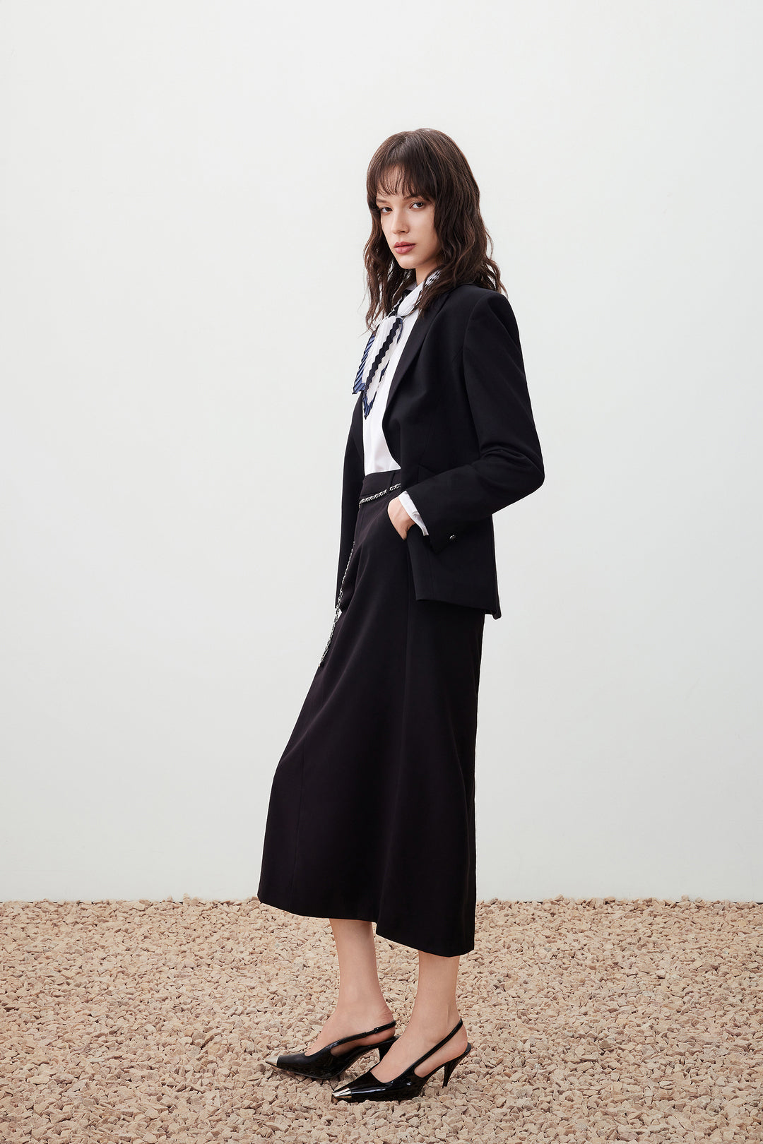 Textured 劍領套裝西裝外套