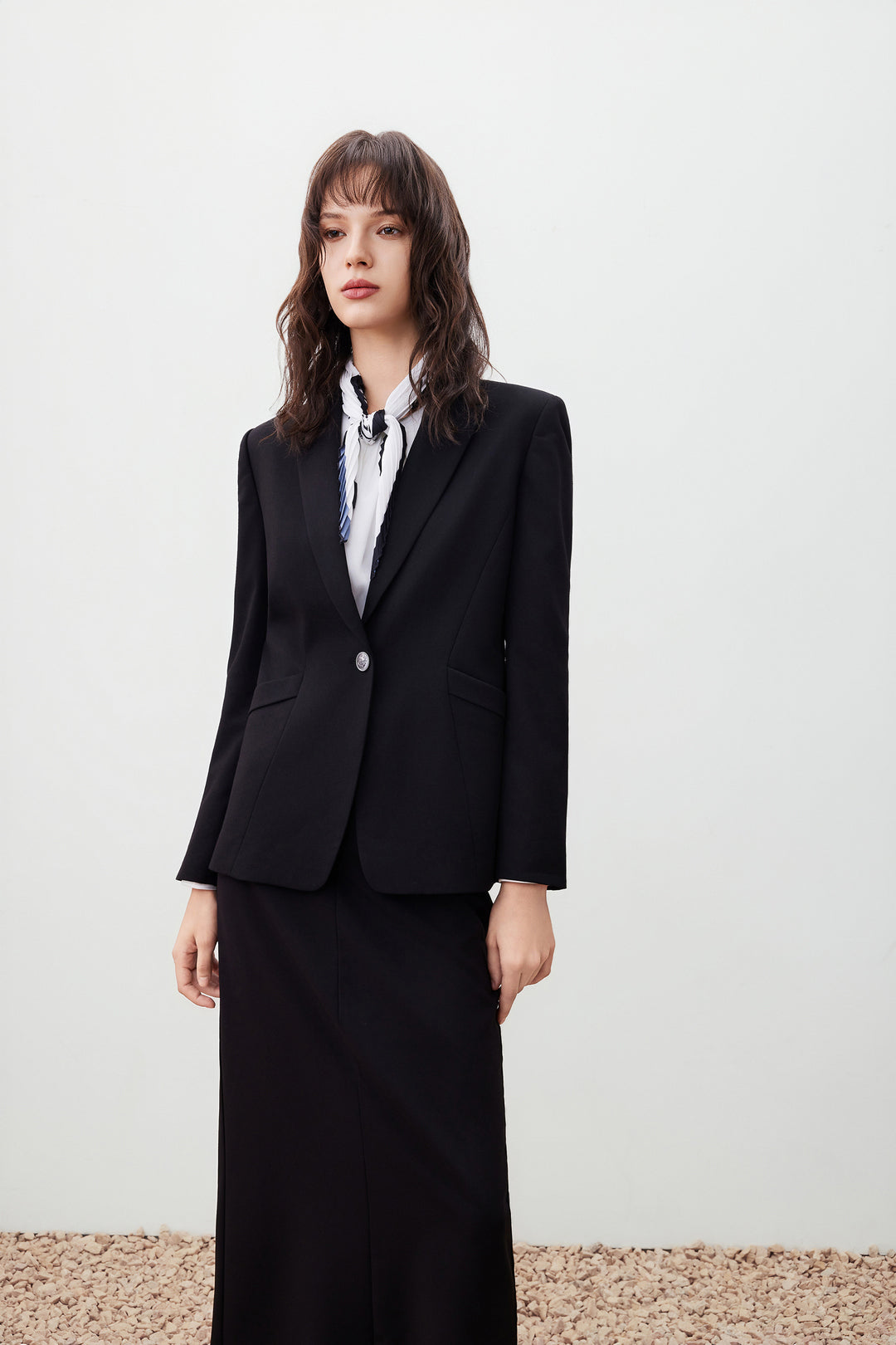 Textured 劍領套裝西裝外套