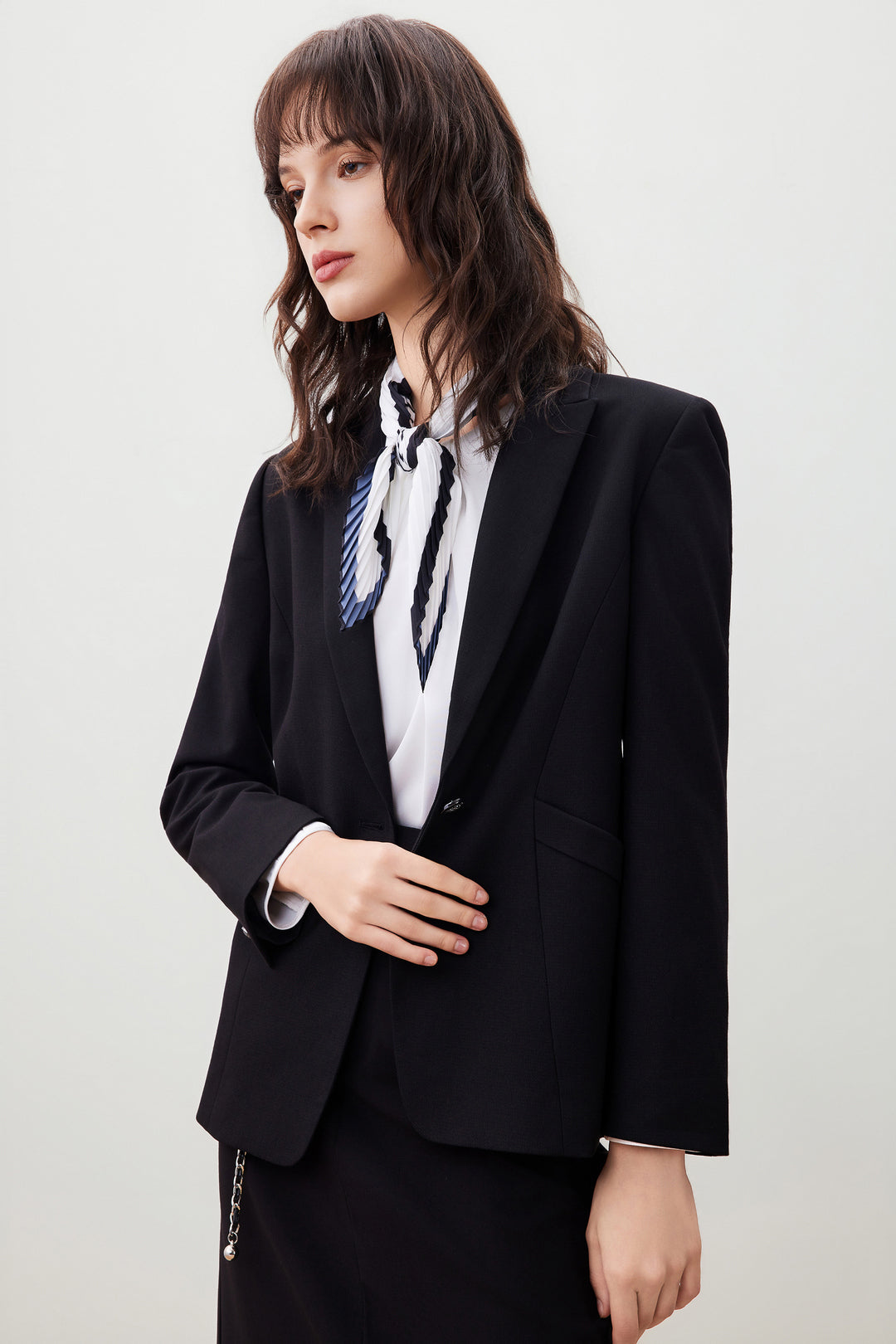 Textured 劍領套裝西裝外套