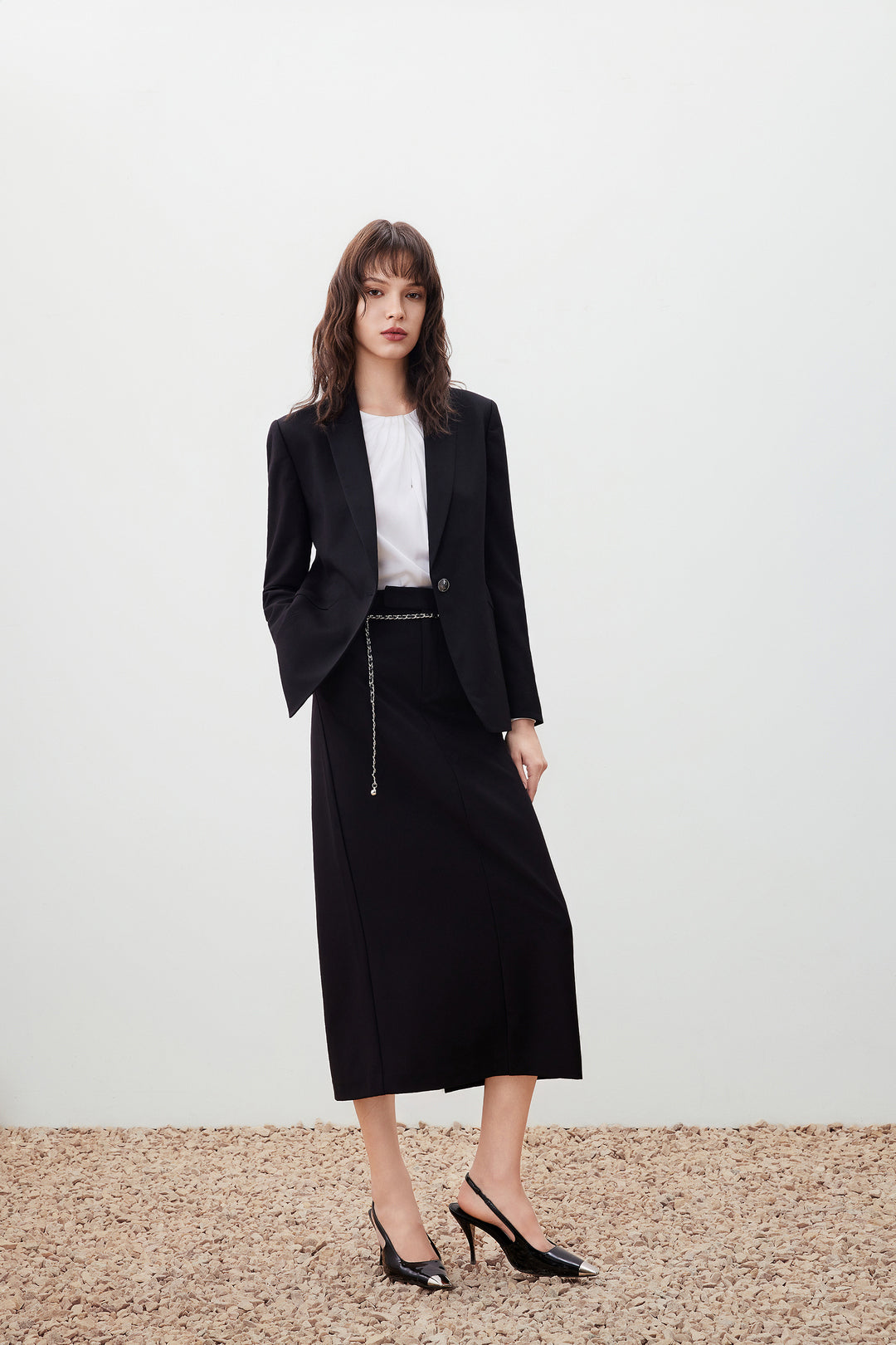 Textured 劍領套裝西裝外套