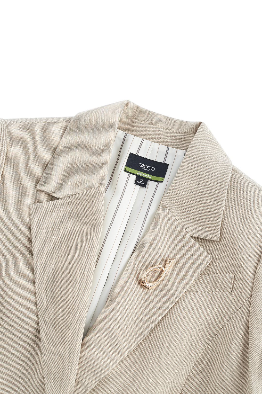 Twill 標準領套裝西裝外套(配胸針)