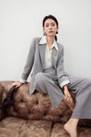 G2000 WOMAN-notch-lapel-long-sleeve-suit-blazer-with-brooch-56212065-Grey