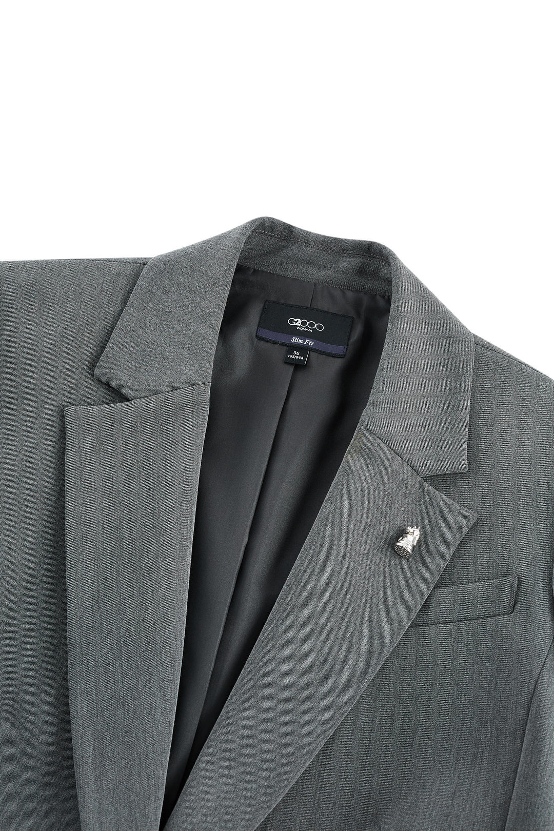 Notch Lapel Long Sleeve Suit Blazer With Brooch