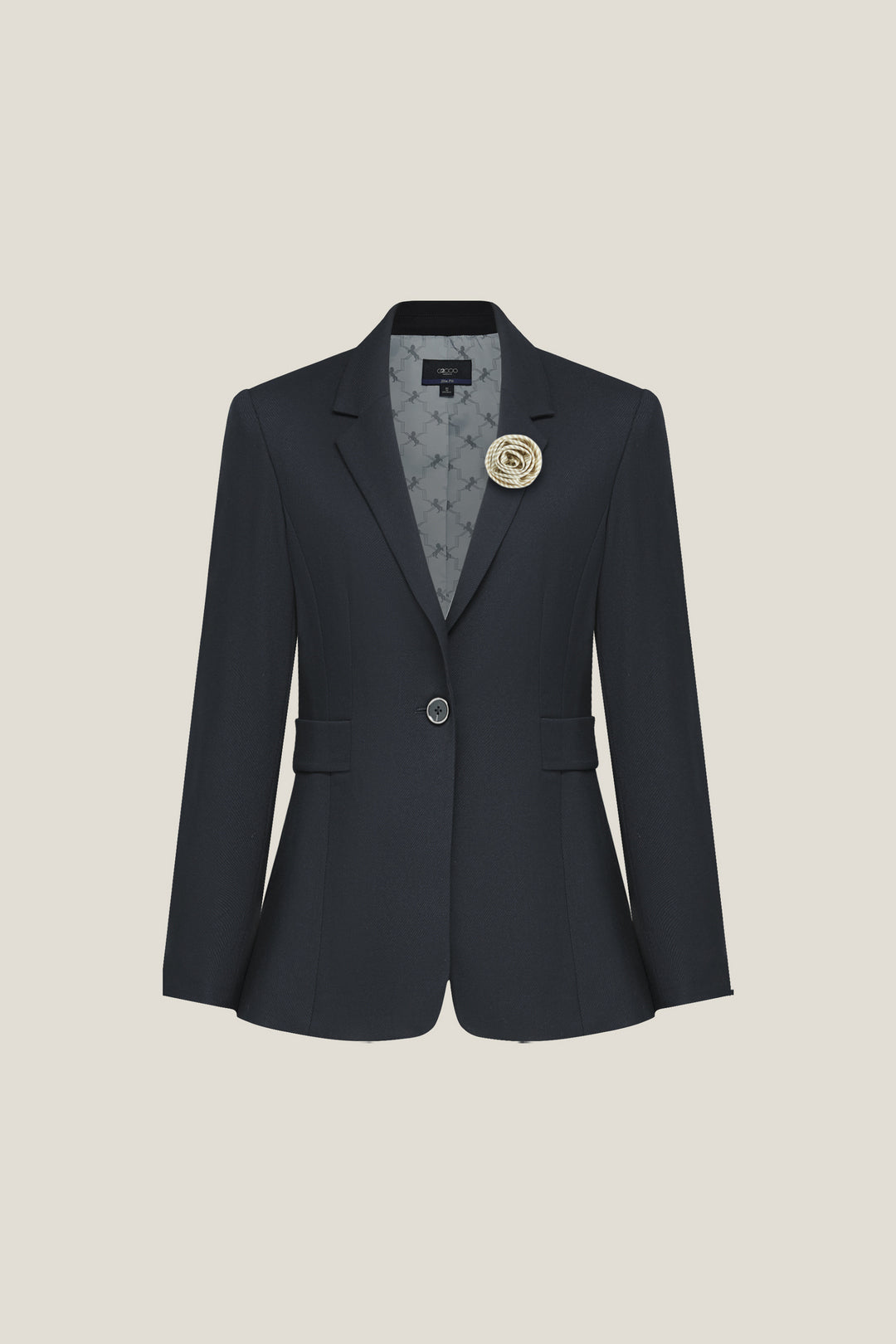G2000 WOMAN-notch-lapel-long-sleeve-suit-blazer-with-brooch-56212133-Black