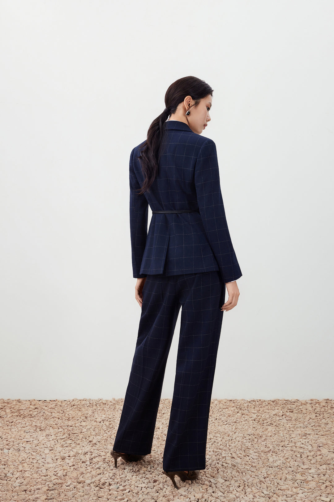 Twill 標準領套裝西裝外套(配腰帶)