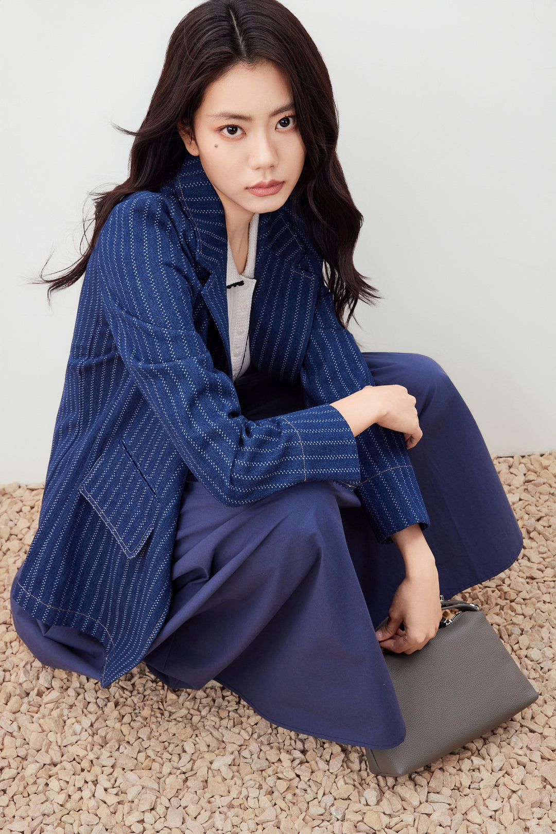 G2000 WOMAN-denim-notch-lapel-blazer-56212637-Blue