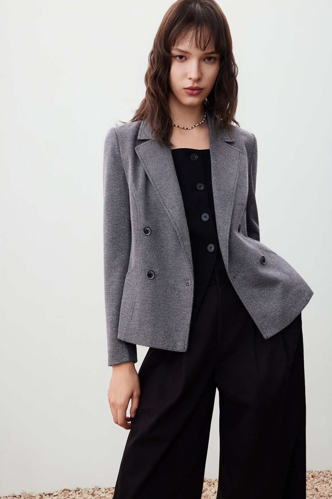 G2000 WOMAN-notch-lapel-long-sleeve-blazer-56212653-Grey