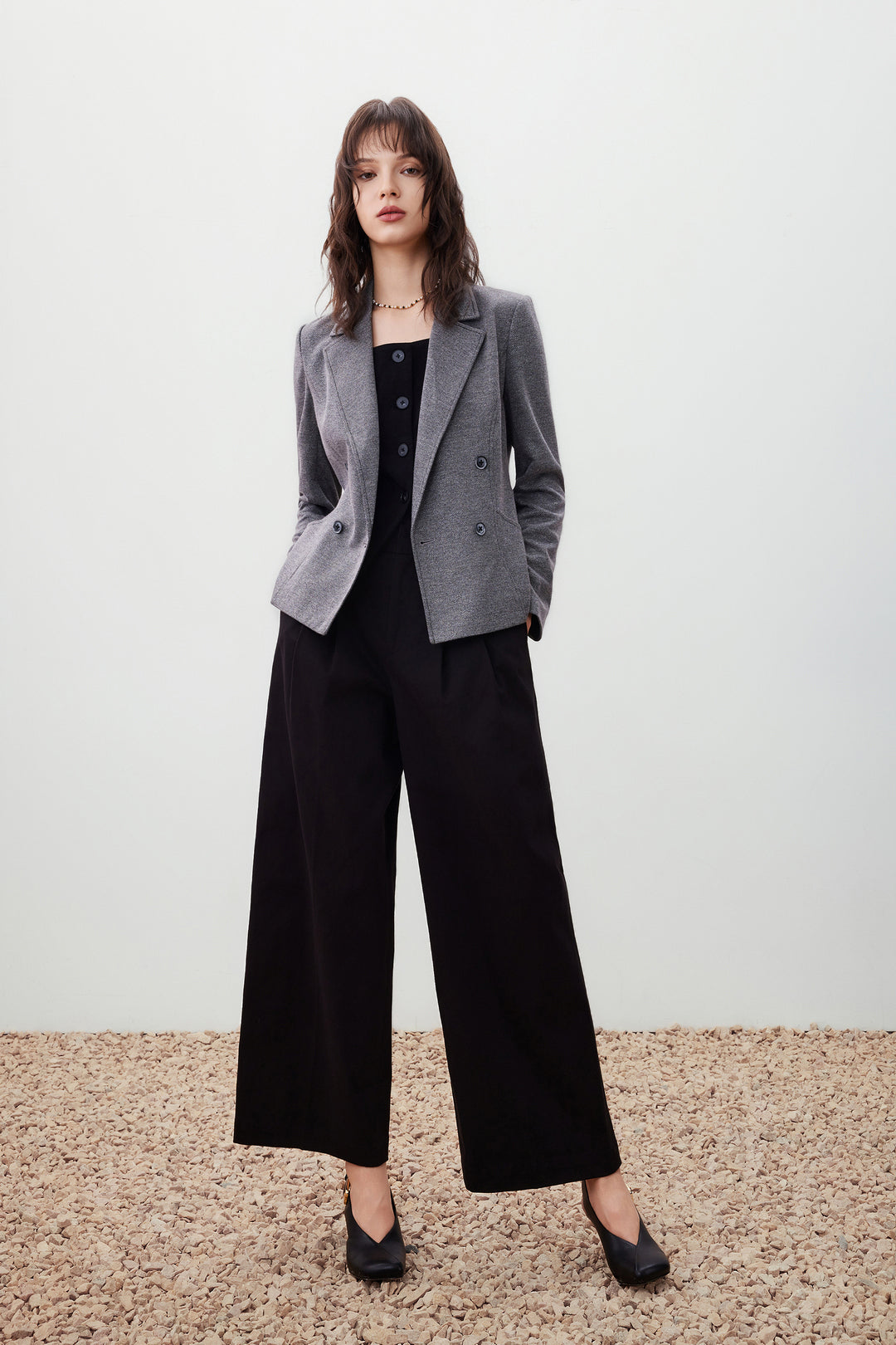 Notch Lapel Long Sleeve Blazer