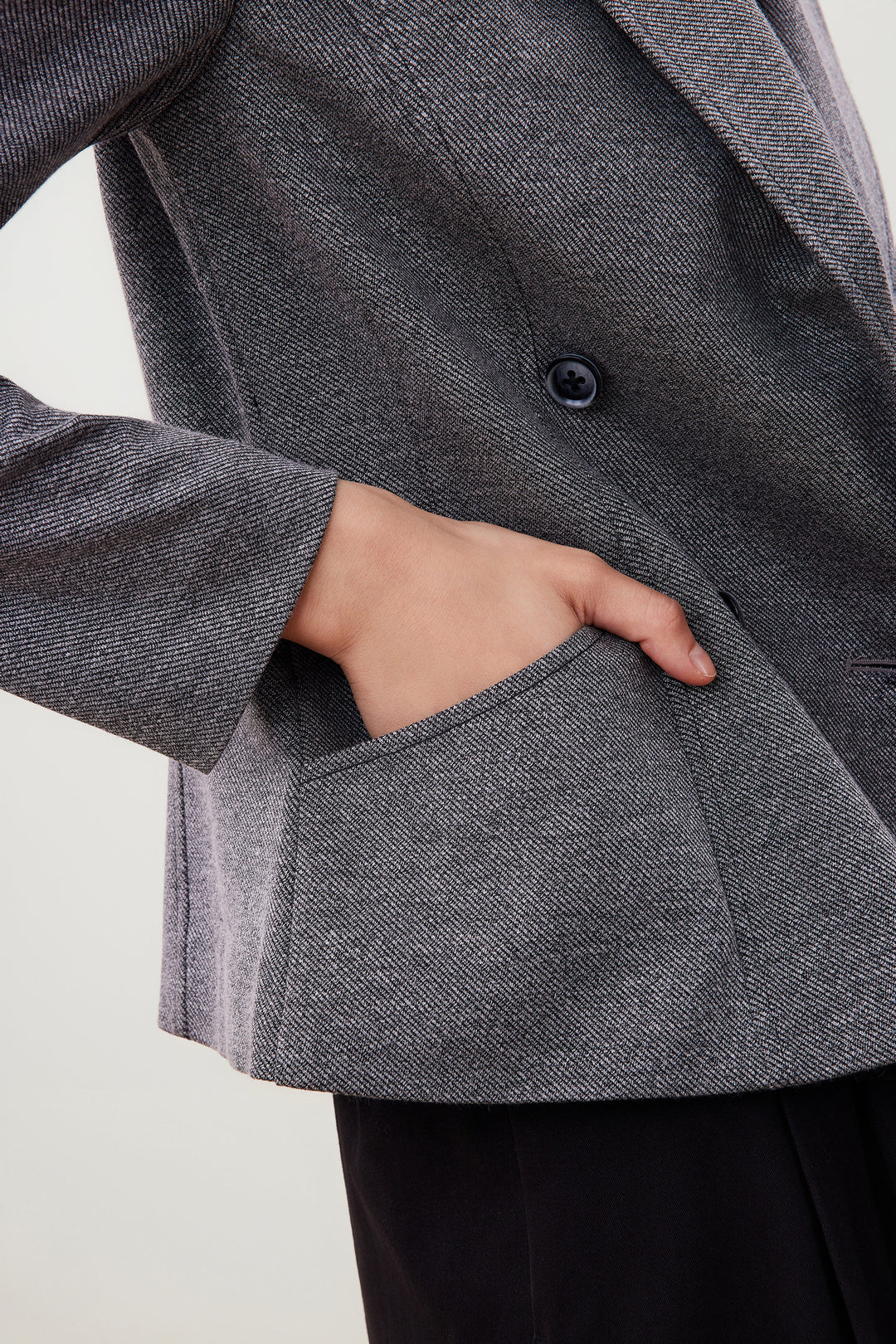 Notch Lapel Long Sleeve Blazer