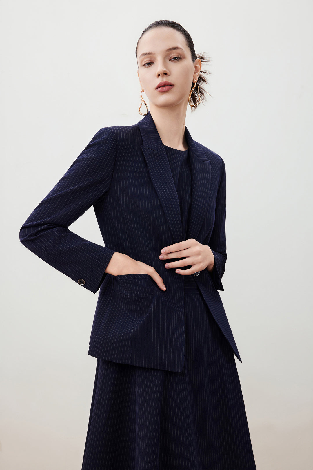 G2000 WOMAN-wool-blend-peak-lapel-suit-blazer-56215074-Blue