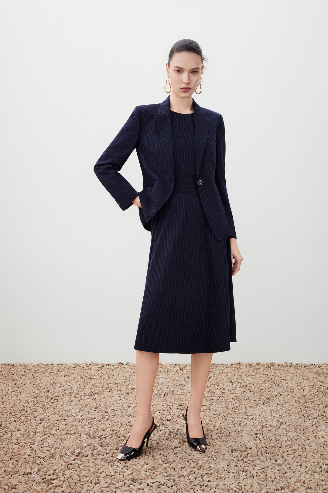 Wool Blend 劍領套裝西裝外套