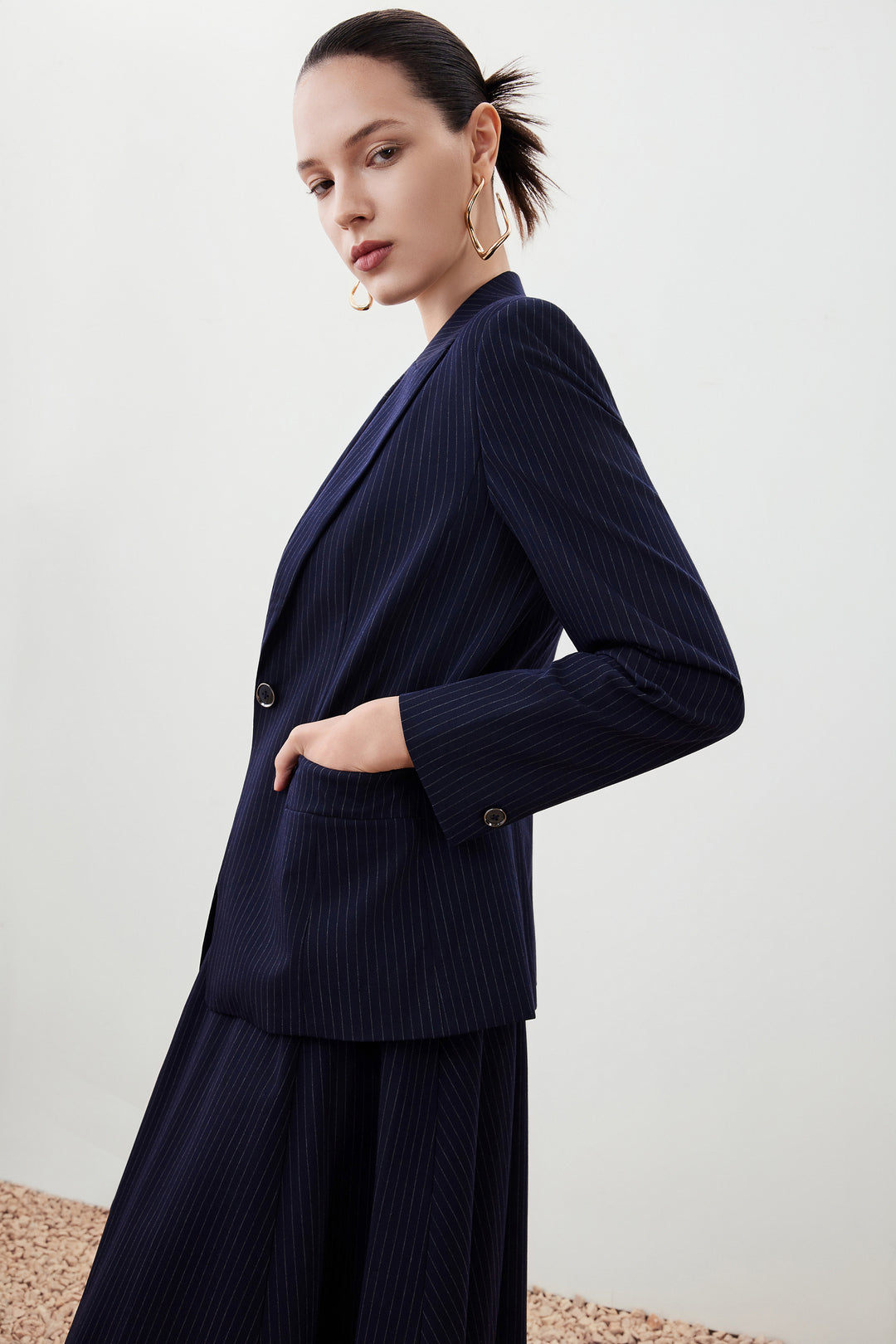 Wool Blend 劍領套裝西裝外套