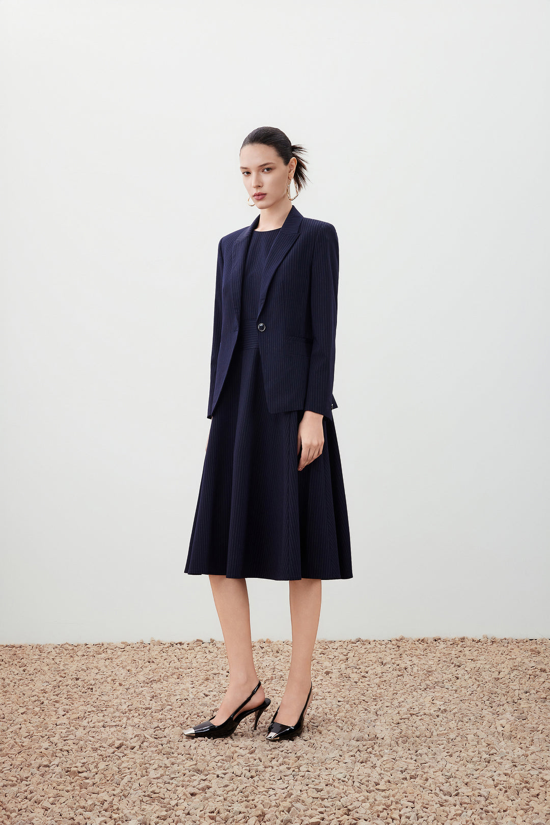 Wool Blend 劍領套裝西裝外套