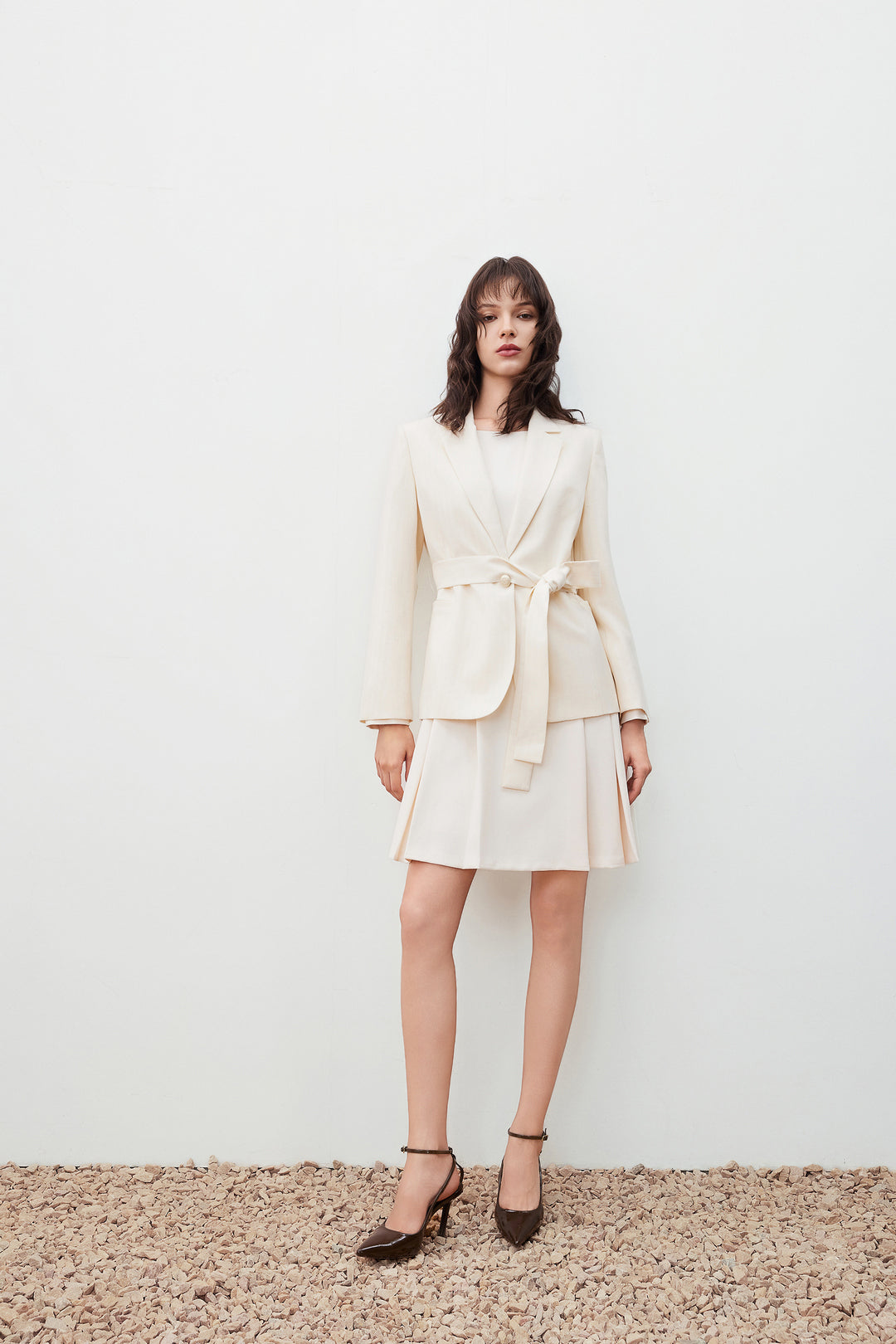 Textured 標準領套裝西裝外套(配領帶)