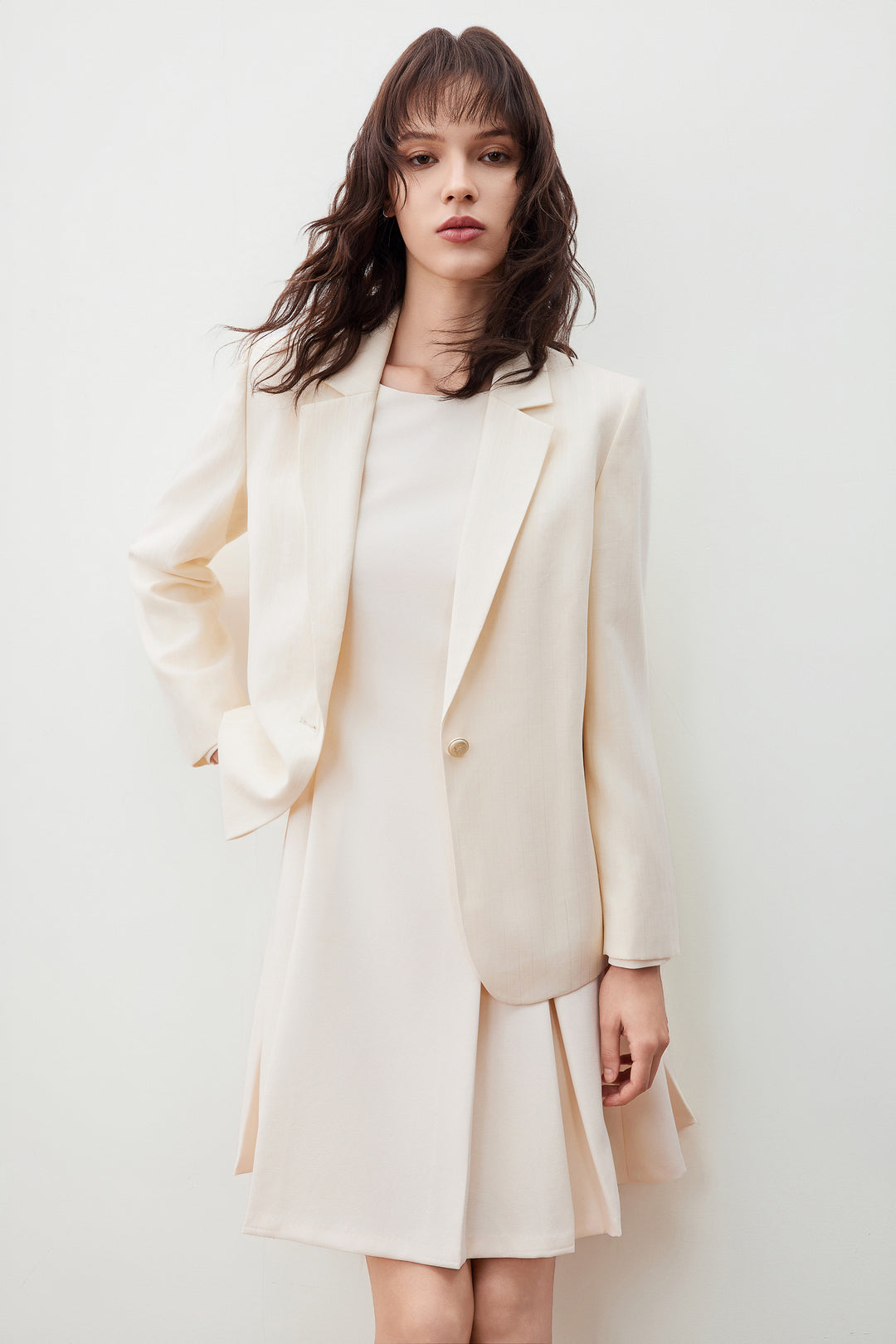 Textured 標準領套裝西裝外套(配領帶)