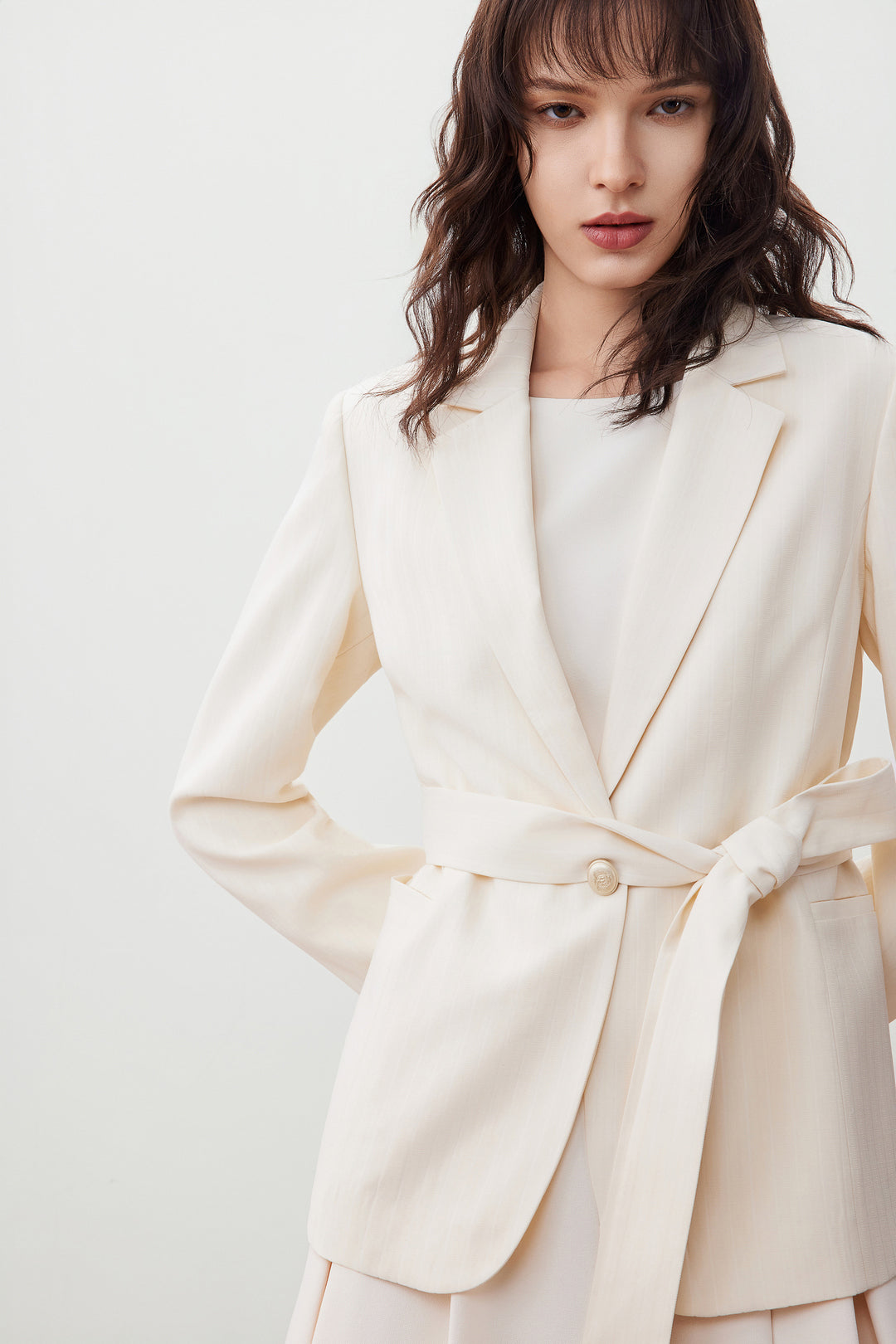 Textured 標準領套裝西裝外套(配領帶)