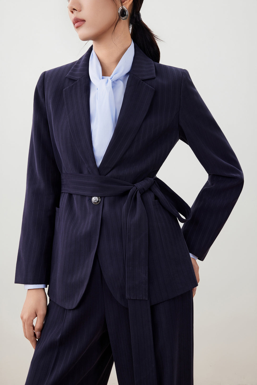 Textured 標準領套裝西裝外套(配領帶)