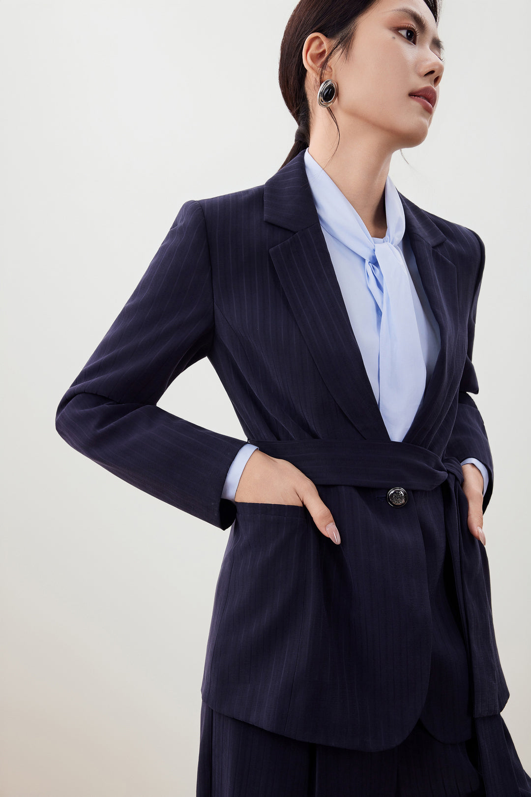 Textured 標準領套裝西裝外套(配領帶)