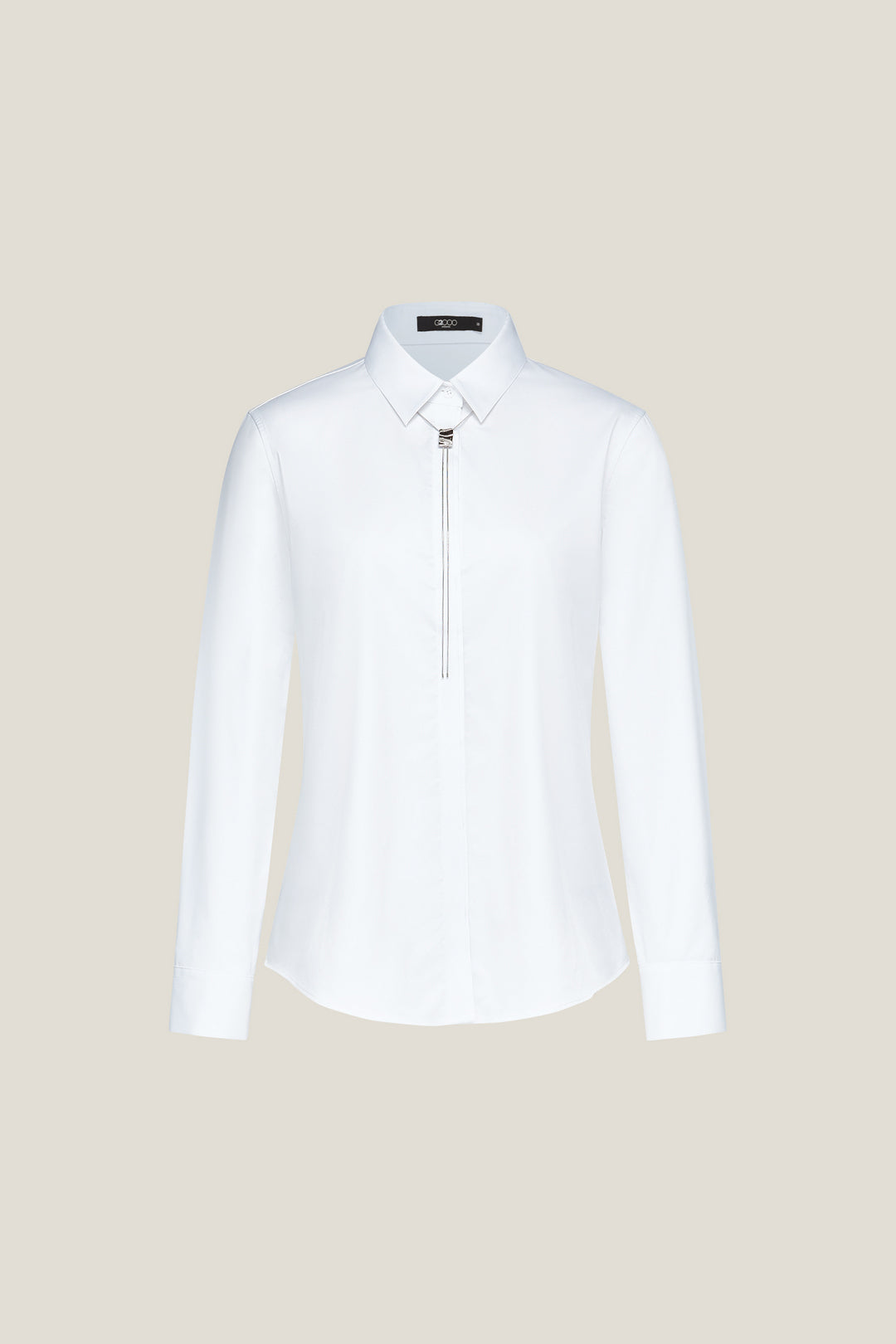 G2000 WOMAN-lapel-collar-long-sleeve-long-sleeve-dress-shirt-with-necklace-56221053-White