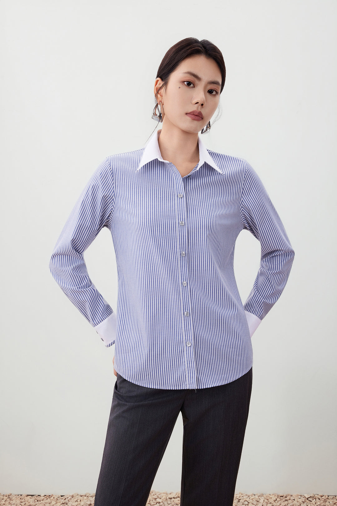 Twill 翻領長袖商務恤衫