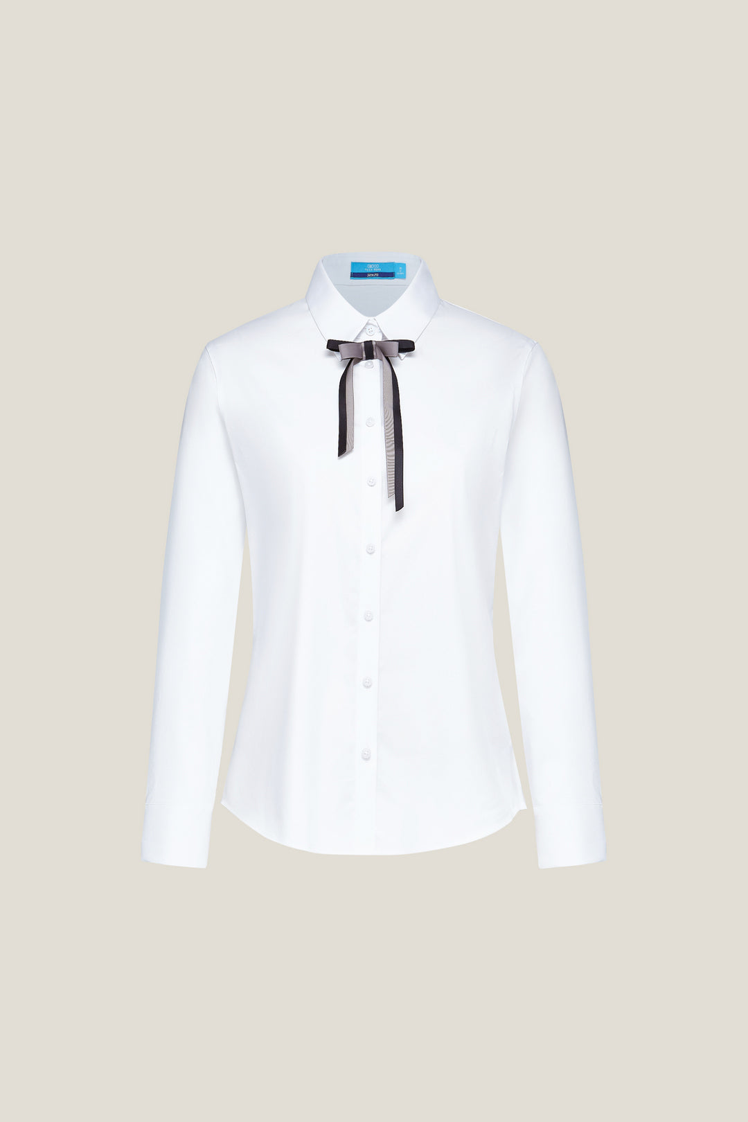 G2000 WOMAN-easy-care-lapel-collar-long-sleeve-dress-shirt-with-detachable-tie-56223203-White