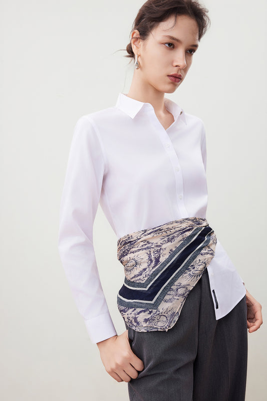 G2000 WOMAN-non-iron-lapel-collar-long-sleeve-dress-shirt-56225033-White