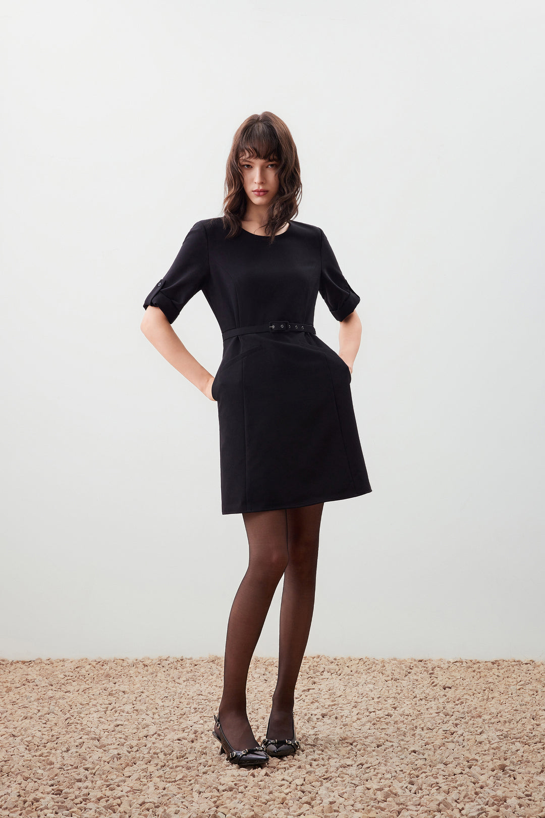 Water Repellent 圓領連身裙