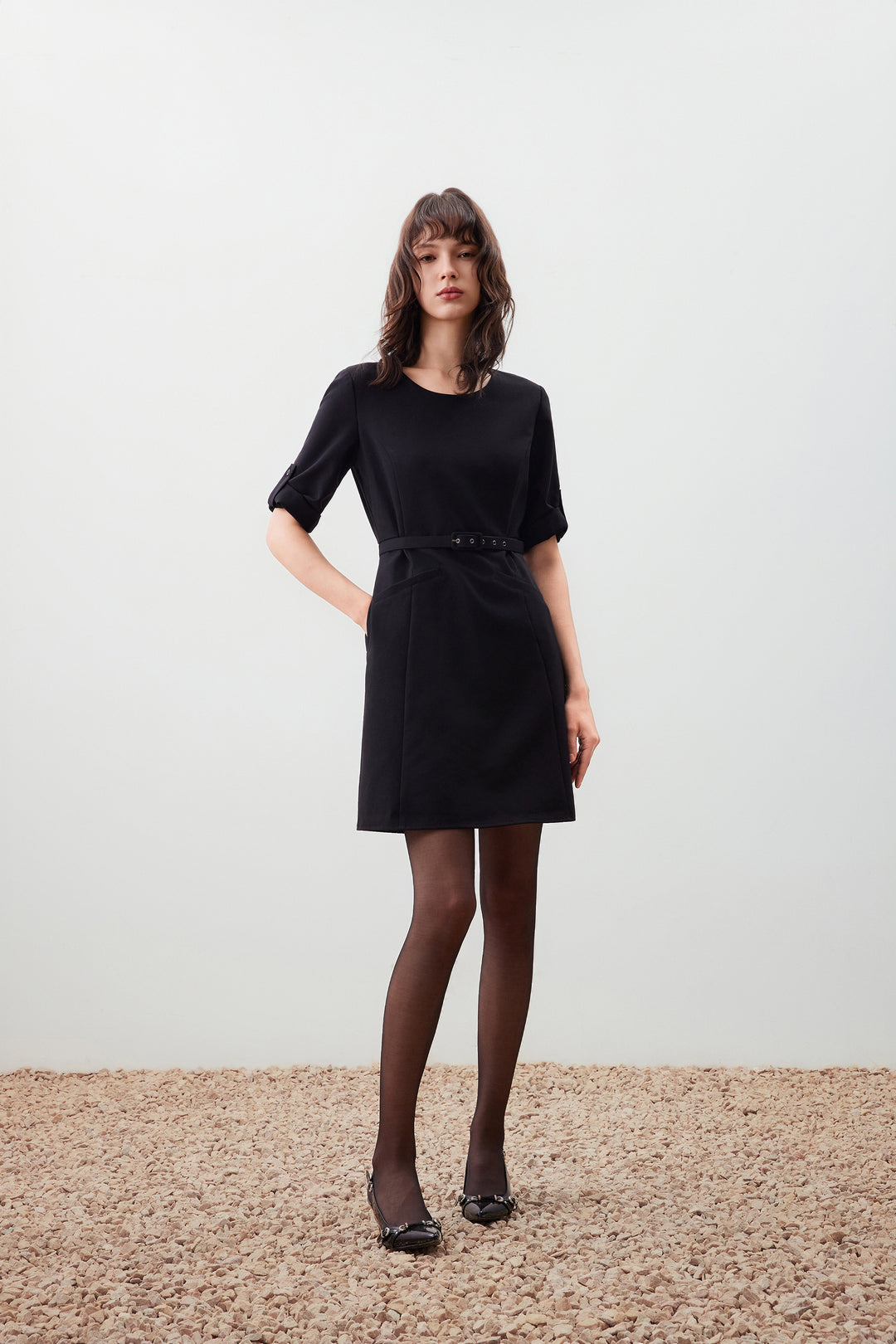 Water Repellent 圓領連身裙