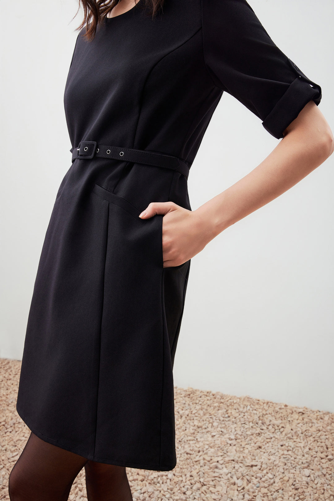 Water Repellent 圓領連身裙