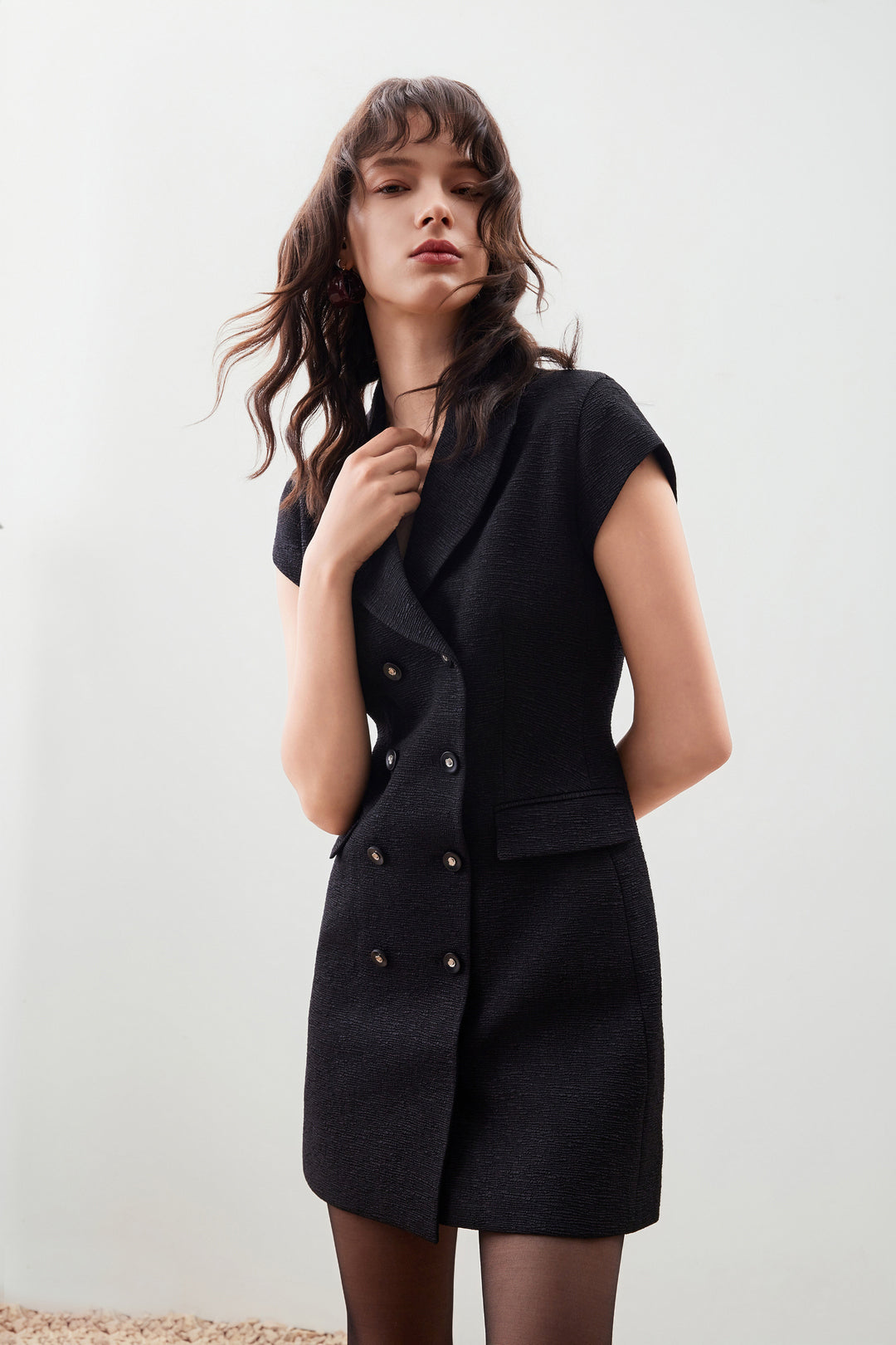 G2000 WOMAN-lapel-collar-short-sleeve-dress-56231255-Black